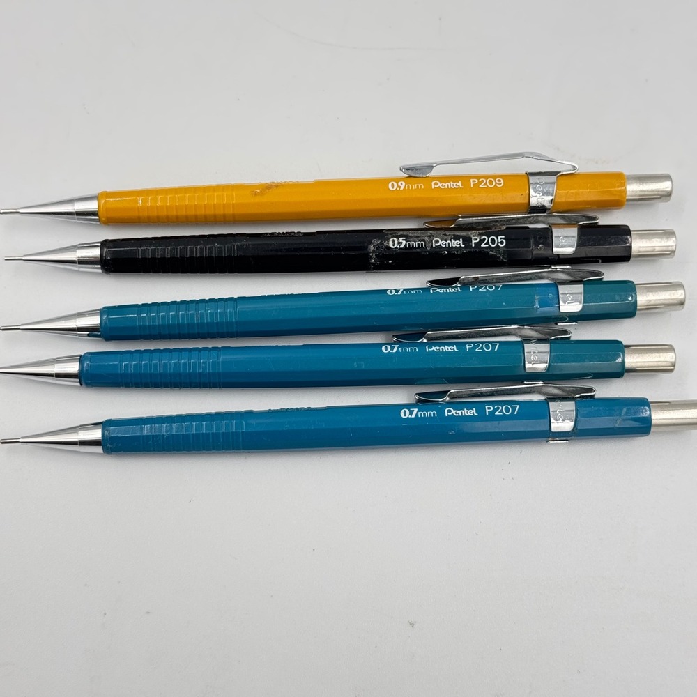 Pentel Mechanical Pencil Set‎ Multi P205 P207 P209 Drafting Lot 5ct